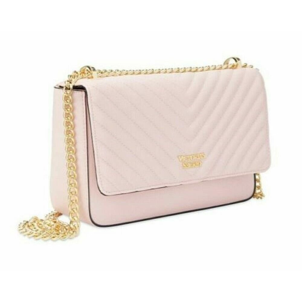 Victoria's Secret Leather Pebbled V Quilt Crossbody Shoulder Bag